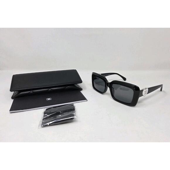 CHANEL Accessories - Chanel  Sunglasses Chanel White Logo 5520-A  c.501/S4, Black- Gray Lens, NEW